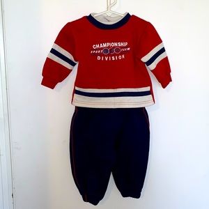 🧸 Small Steps Two-Piece Sweatsuit Matching Set